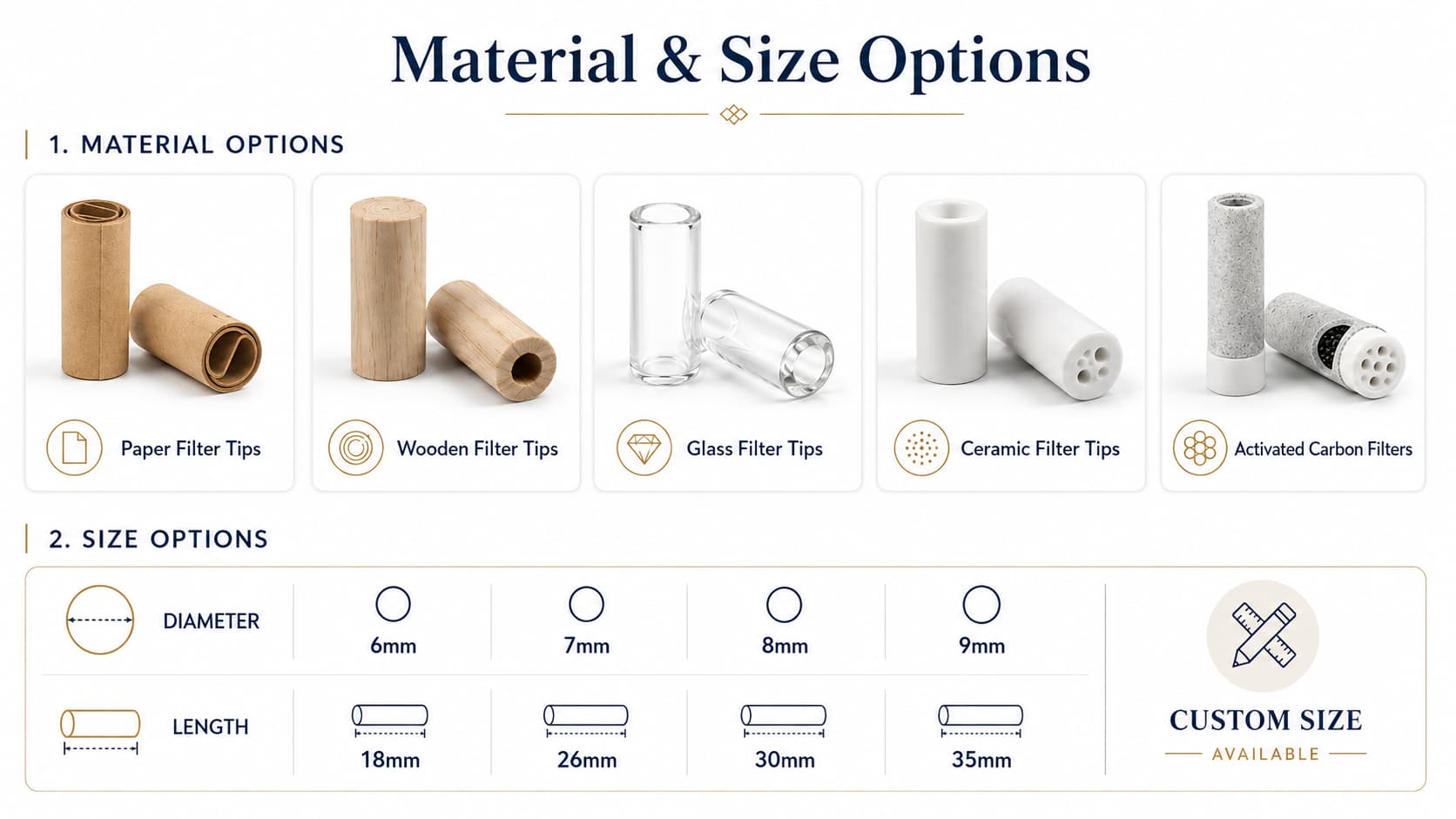 10mm glass smoking filter tips